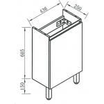 Roca ONA A327681000+A852115000 一體式面盆 + 單門面盆櫃（左翼）：Fineceramic薄陶、不對稱設計、連櫃腳